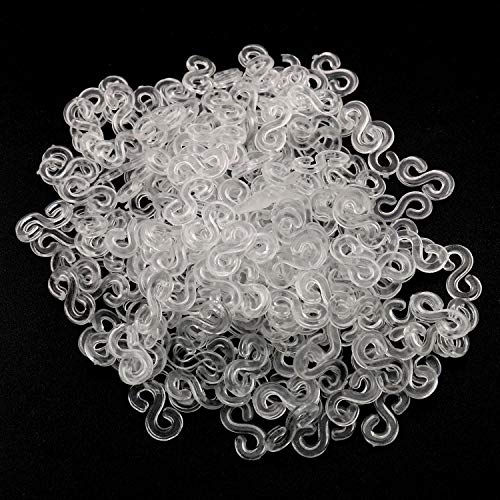 Tegg Loom Band Clips 200 PCS Clear Plastic S Clips Rubber Band Cli...