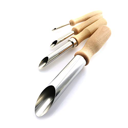 Tegg Round Hole Cutter 4 PCS Stainless Steel and Wood Circle Shapi...