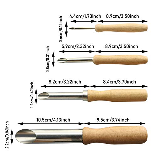 Tegg Round Hole Cutter 4 PCS Stainless Steel and Wood Circle Shapi...