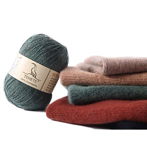 TEHETE 100% Cashmere Yarn for Crocheting 3-Ply Warm Soft Luxurious...