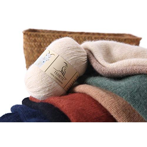 TEHETE 100% Cashmere Yarn for Crocheting 3-Ply Warm Soft Luxurious...