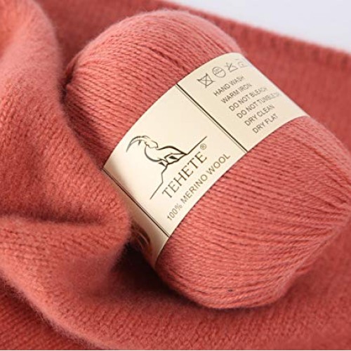TEHETE 100% Merino Wool Yarn for Knitting 3-Ply Luxury Warm Soft L...