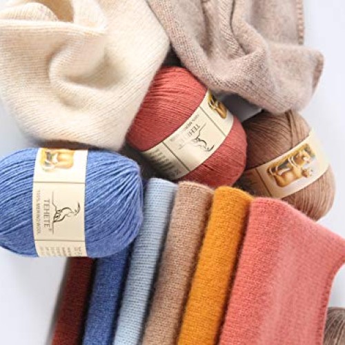 TEHETE 100% Merino Wool Yarn for Knitting 3-Ply Luxury Warm Soft L...