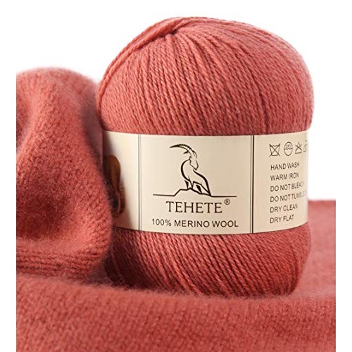 TEHETE 100% Merino Wool Yarn for Knitting 3-Ply Luxury Warm Soft L...