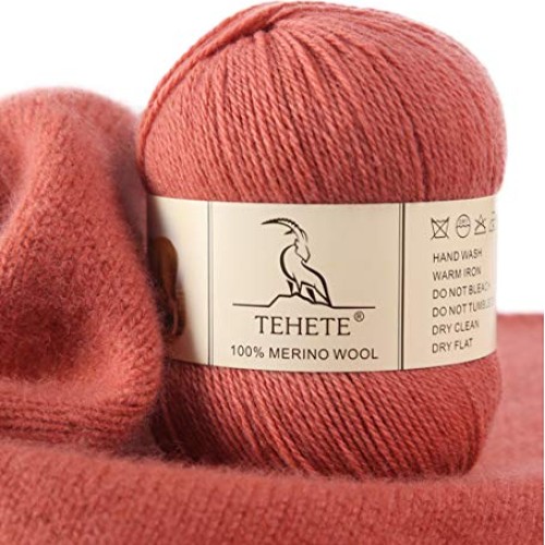 TEHETE 100% Merino Wool Yarn for Knitting 3-Ply Luxury Warm Soft L...