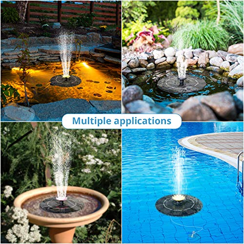 Bird Bath Fountains Solar Power, TekHome 3W Solar Fountain Pump fo...