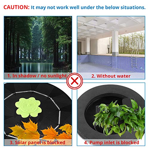 Bird Bath Fountains Solar Power, TekHome 3W Solar Fountain Pump fo...