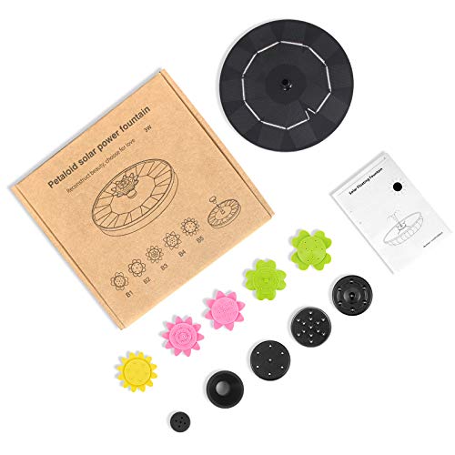 Bird Bath Fountains Solar Power, TekHome 3W Solar Fountain Pump fo...