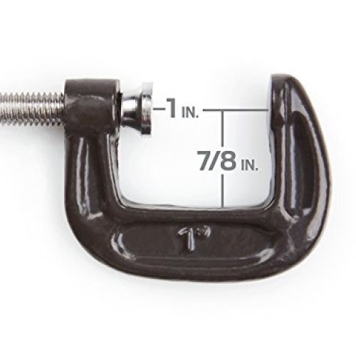 TEKTON 1-Inch Malleable Iron C-Clamp, 1-Inch Jaw Opening, 7/8-Inch...