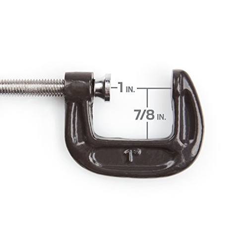 TEKTON 1-Inch Malleable Iron C-Clamp, 1-Inch Jaw Opening, 7/8-Inch...