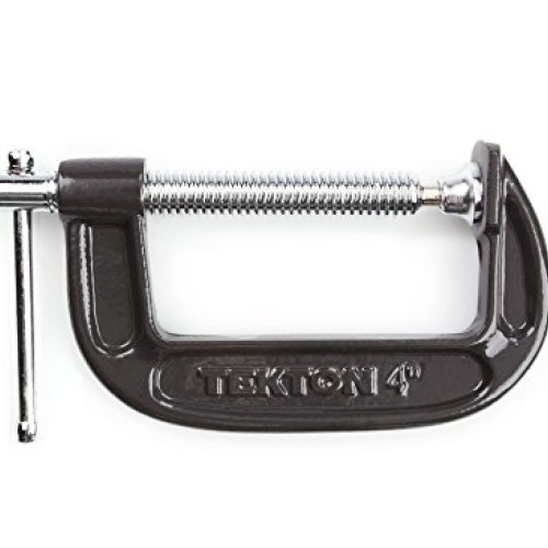 TEKTON 4-Inch Malleable Iron C-Clamp, 4-Inch Jaw Opening, 2-1/8-In...