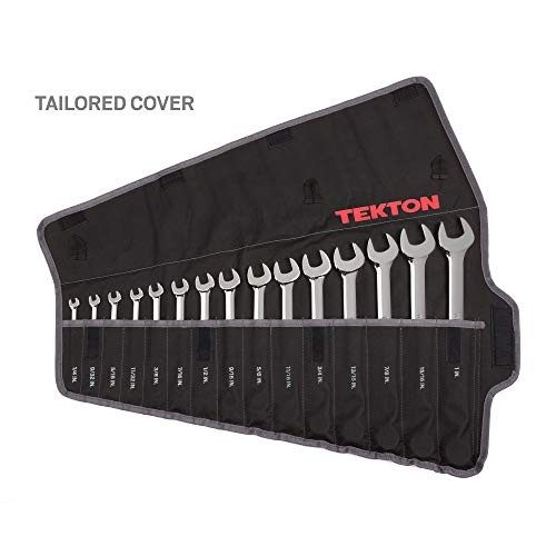 TEKTON Combination Wrench Set, 30-Piece 1/4-1 in, 8-22 mm - Pouc...