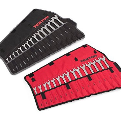 TEKTON Combination Wrench Set, 30-Piece 1/4-1 in, 8-22 mm - Pouc...