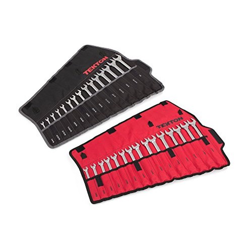 TEKTON Combination Wrench Set, 30-Piece 1/4-1 in, 8-22 mm - Pouc...