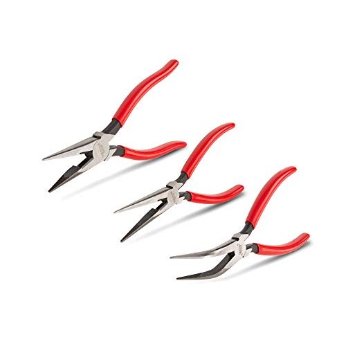 TEKTON Gripping Pliers Set, 3-Piece Long Nose, Bent Nose | PGF99101