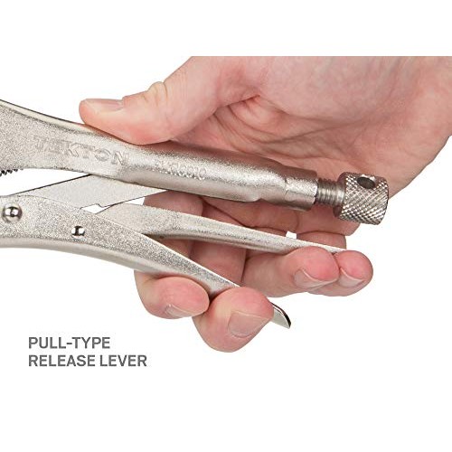 TEKTON Locking Pliers Set, 4-Piece Straight Jaw, Curved Jaw, Long...