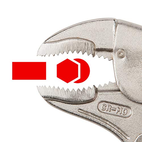 TEKTON Locking Pliers Set, 4-Piece Straight Jaw, Curved Jaw, Long...