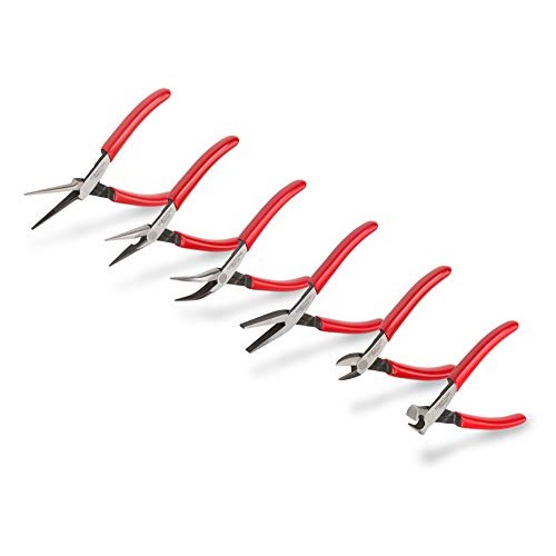 TEKTON Mini Pliers Set, 6-Piece Needle Nose, Long Nose, Flat Nose...
