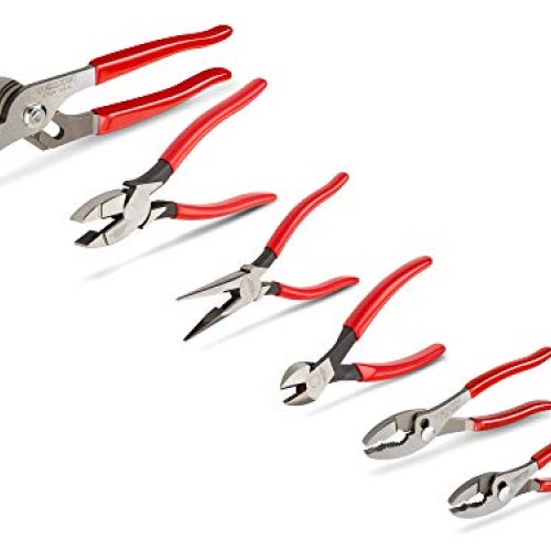 TEKTON Pliers Set, 6-Piece Long Nose, Diagonal Cutting, Linemans...