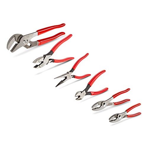TEKTON Pliers Set, 6-Piece Long Nose, Diagonal Cutting, Linemans...