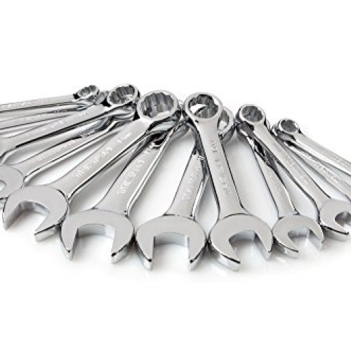 TEKTON Stubby Combination Wrench Set with Store and Go Keeper, Met...