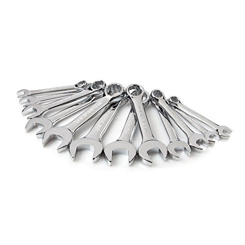 TEKTON Stubby Combination Wrench Set with Store and Go Keeper, Met...