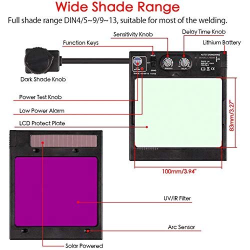Tekware Ultra Large Viewing Screen True Color Solar Power Auto Dar...