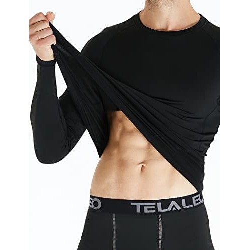 4 Pack Compression Shirts for Men Long Sleeve Athletic Cold Weathe...