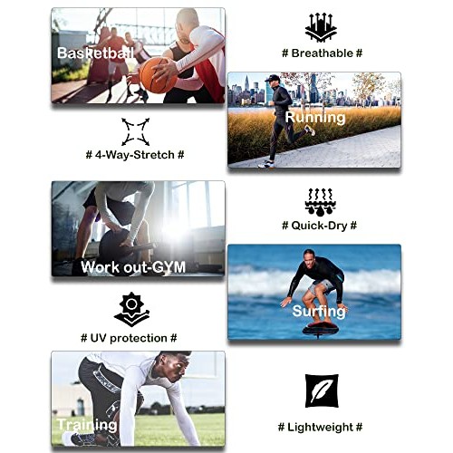 4 Pack Compression Shirts for Men Long Sleeve Athletic Cold Weathe...
