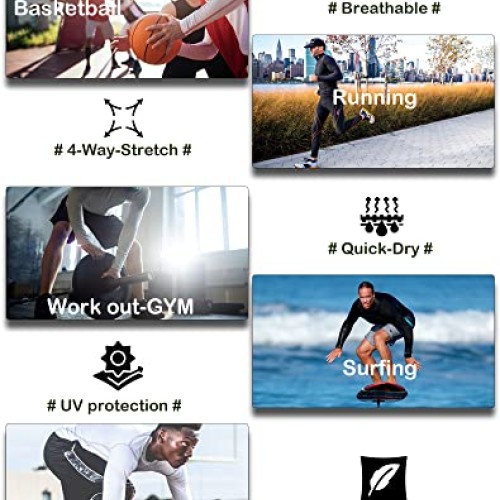 4 Pack Compression Shirts for Men Long Sleeve Athletic Cold Weathe...