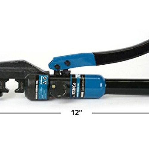 TEMCo Hydraulic Cable Lug Crimper TH0006-5 US TON 12 AWG to 00 2/...
