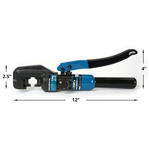 TEMCo Hydraulic Cable Lug Crimper TH0006-5 US TON 12 AWG to 00 2/...