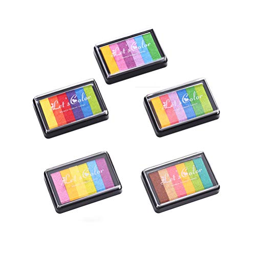 TENDYCOCO Rainbow Finger Ink Pads DIY Craft Ink Pad Rainbow Color ...