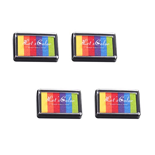 TENDYCOCO Rainbow Finger Ink Pads DIY Craft Ink Pad Rainbow Color ...