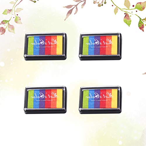 TENDYCOCO Rainbow Finger Ink Pads DIY Craft Ink Pad Rainbow Color ...