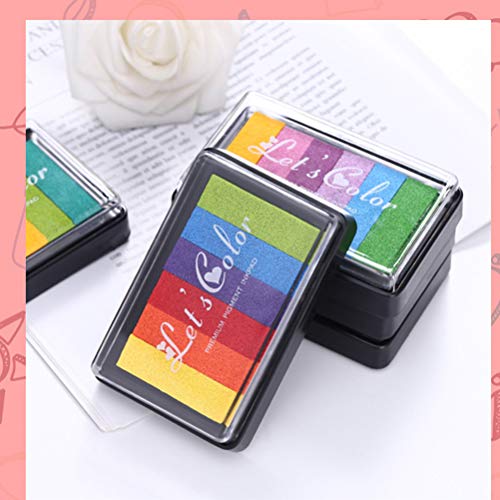 TENDYCOCO Rainbow Finger Ink Pads DIY Craft Ink Pad Rainbow Color ...