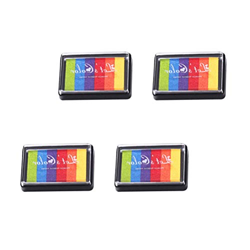 TENDYCOCO Rainbow Finger Ink Pads DIY Craft Ink Pad Rainbow Color ...