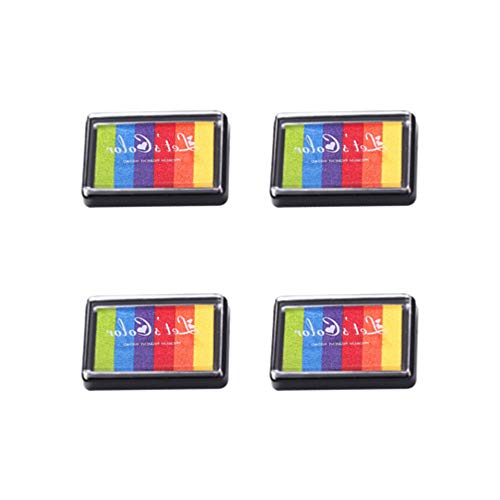 TENDYCOCO Rainbow Finger Ink Pads DIY Craft Ink Pad Rainbow Color ...