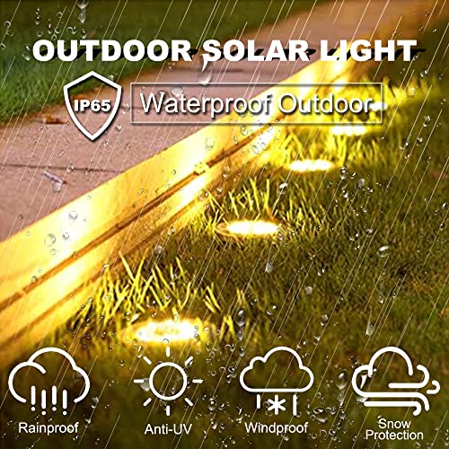 TenFen 12 Pack Solar Ground Lights, Waterproof 16LED Solar Lights ...