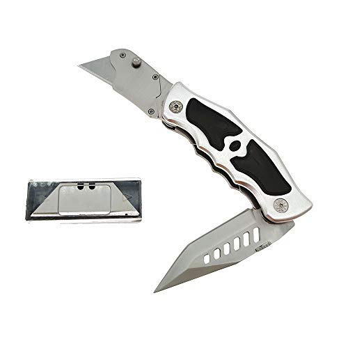 Heavy Duty Folding Utility Knife Dual Blades/Box Cutter/Profession...
