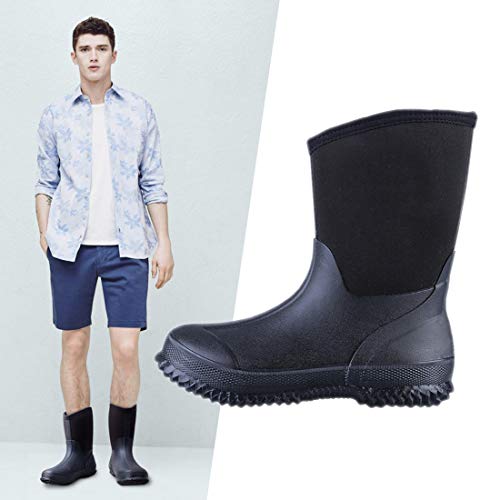 TENGTA Mens Waterproof Fishing Hunting Boots Durable Insulated Ru...