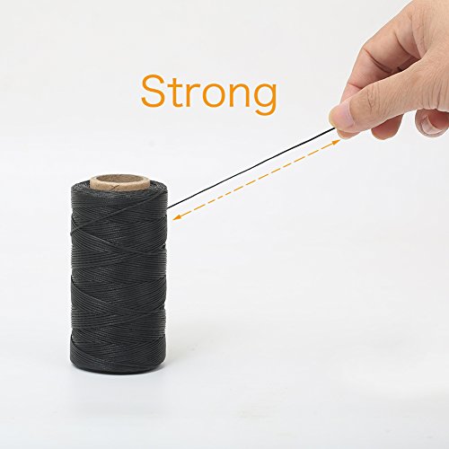 Tenn Well 520M 150D 1MM Waxed Thread, 2PCS Flat Sewing Wax Sail Ki...