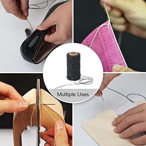 Tenn Well 520M 150D 1MM Waxed Thread, 2PCS Flat Sewing Wax Sail Ki...