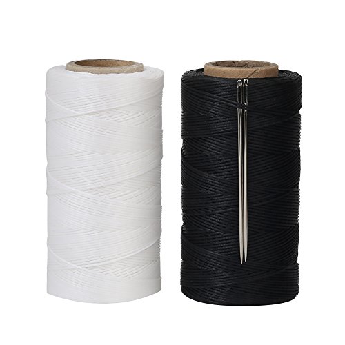 Tenn Well 520M 150D 1MM Waxed Thread, 2PCS Flat Sewing Wax Sail Ki...