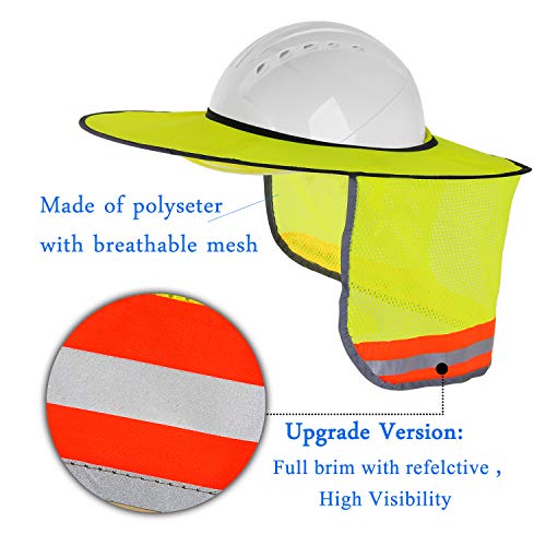 2 Pack Hard Hat Sunshield,Full Brim Mesh Neck Sunshade for Hardhat...