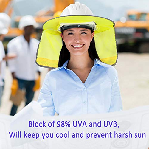 2 Pack Hard Hat Sunshield,Full Brim Mesh Neck Sunshade for Hardhat...
