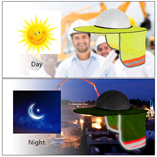 2 Pack Hard Hat Sunshield,Full Brim Mesh Neck Sunshade for Hardhat...