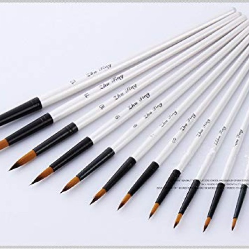 TENSKY Round Watercolor Detail Paint Brushes Nylon Hair 12pcs for ...