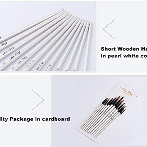 TENSKY Round Watercolor Detail Paint Brushes Nylon Hair 12pcs for ...