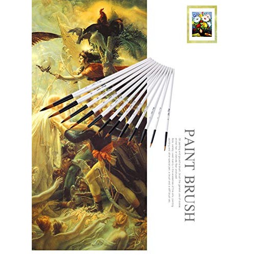 TENSKY Round Watercolor Detail Paint Brushes Nylon Hair 12pcs for ...
